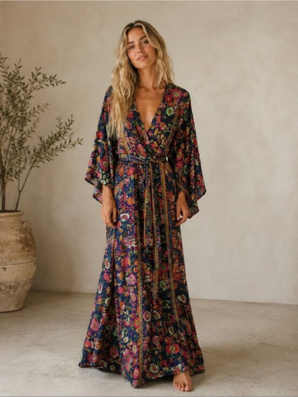 RAGA Botanic Enchantment Wrap Maxi Dress Small
